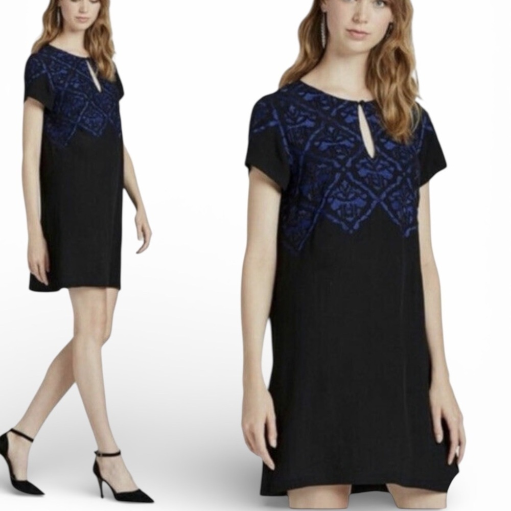 Lucky Brand Black and Blue Beaded Mini Dress - Picture 5 of 6
